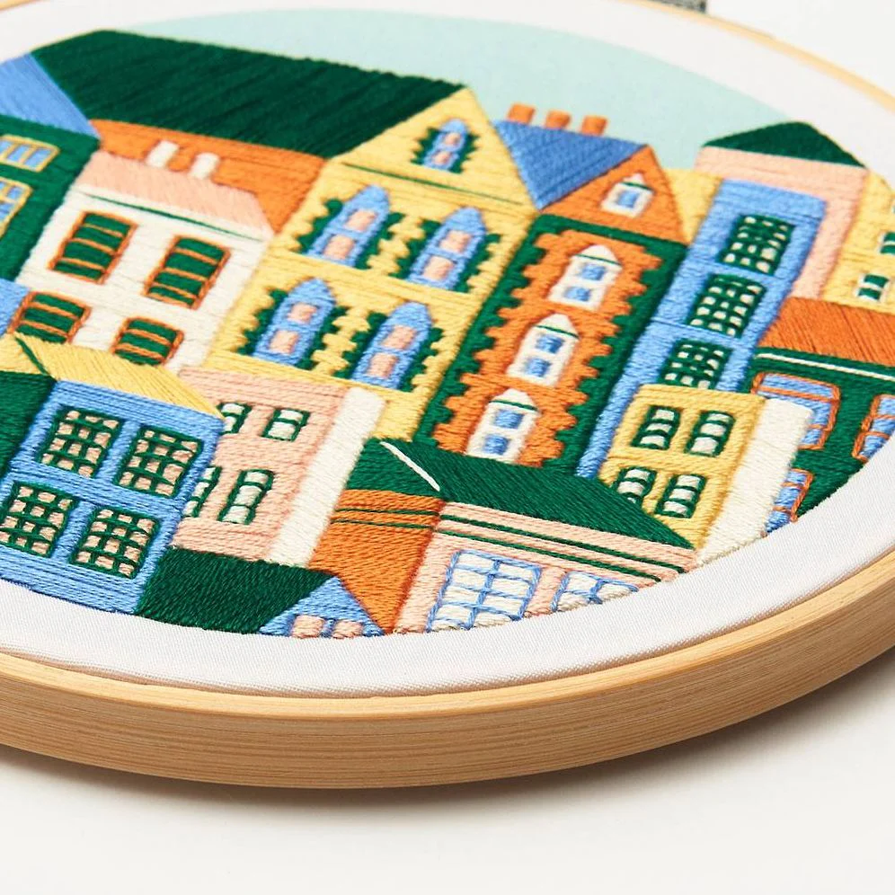 Colorful Buildings Embroidery Kit - Image 4