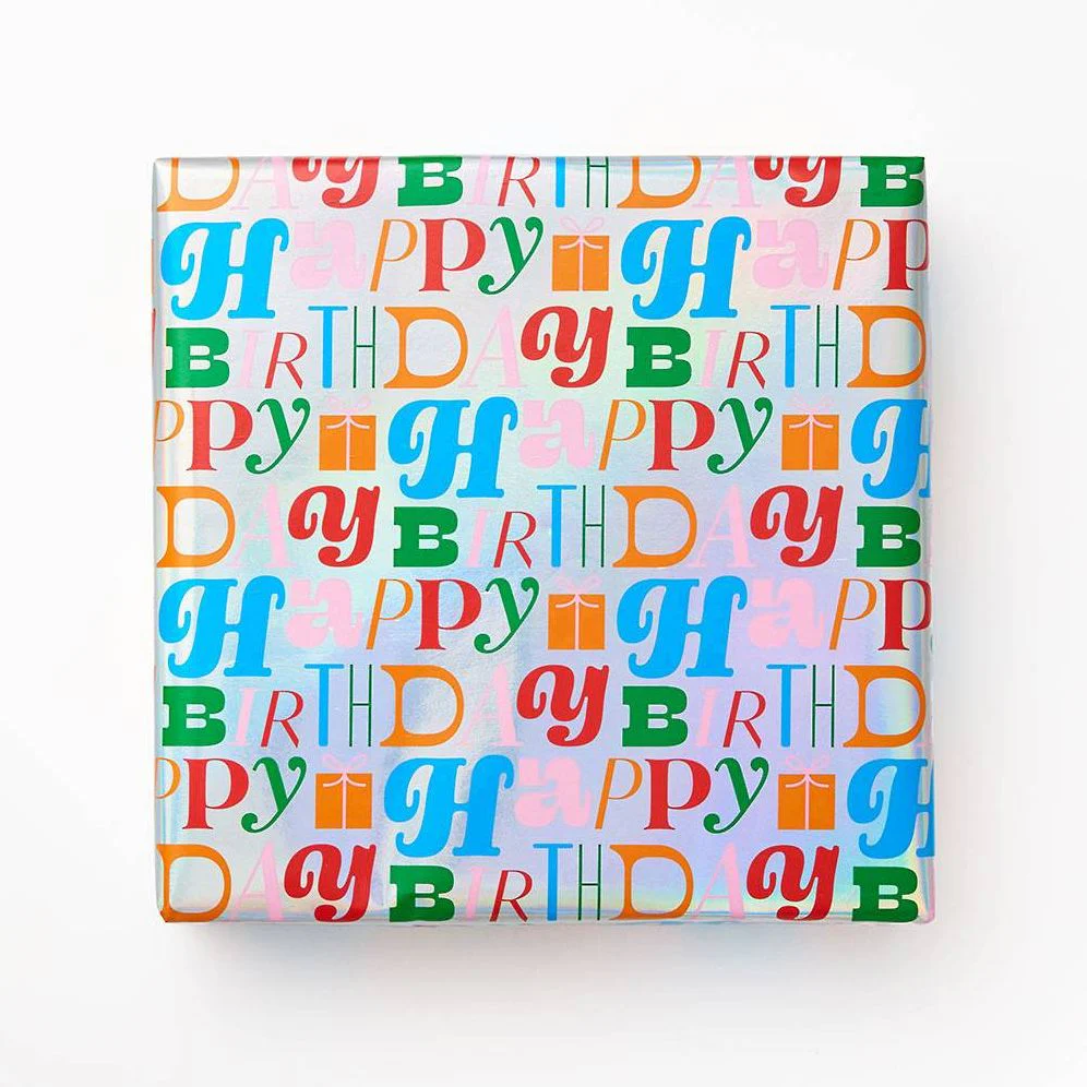 Holographic Happy Birthday Wrapping Paper - Image 3